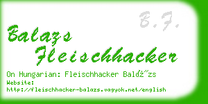 balazs fleischhacker business card